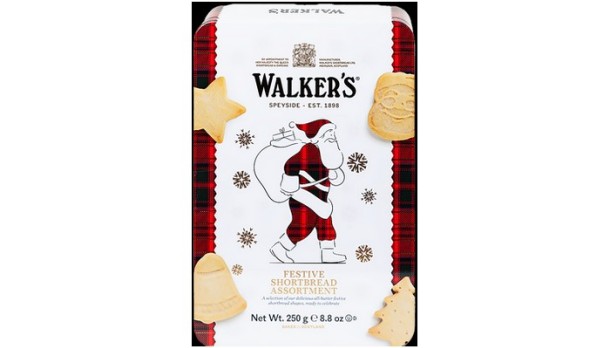 Walkers Festive shortbread  Santa Tin 250g