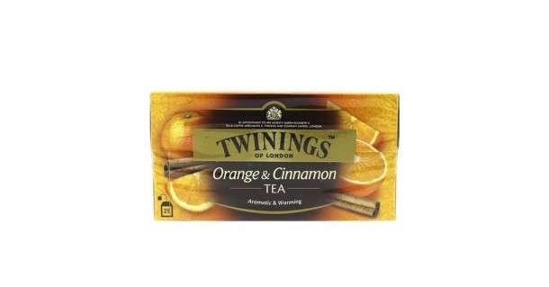 Twinings Zwarte Thee Sinaasappel Kaneel 25 zakjes